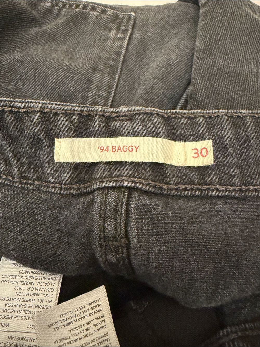 Levi's Black Cargo Wide-Leg Jeans 94 Baggy - Picture 10 of 15